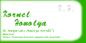 kornel homolya business card